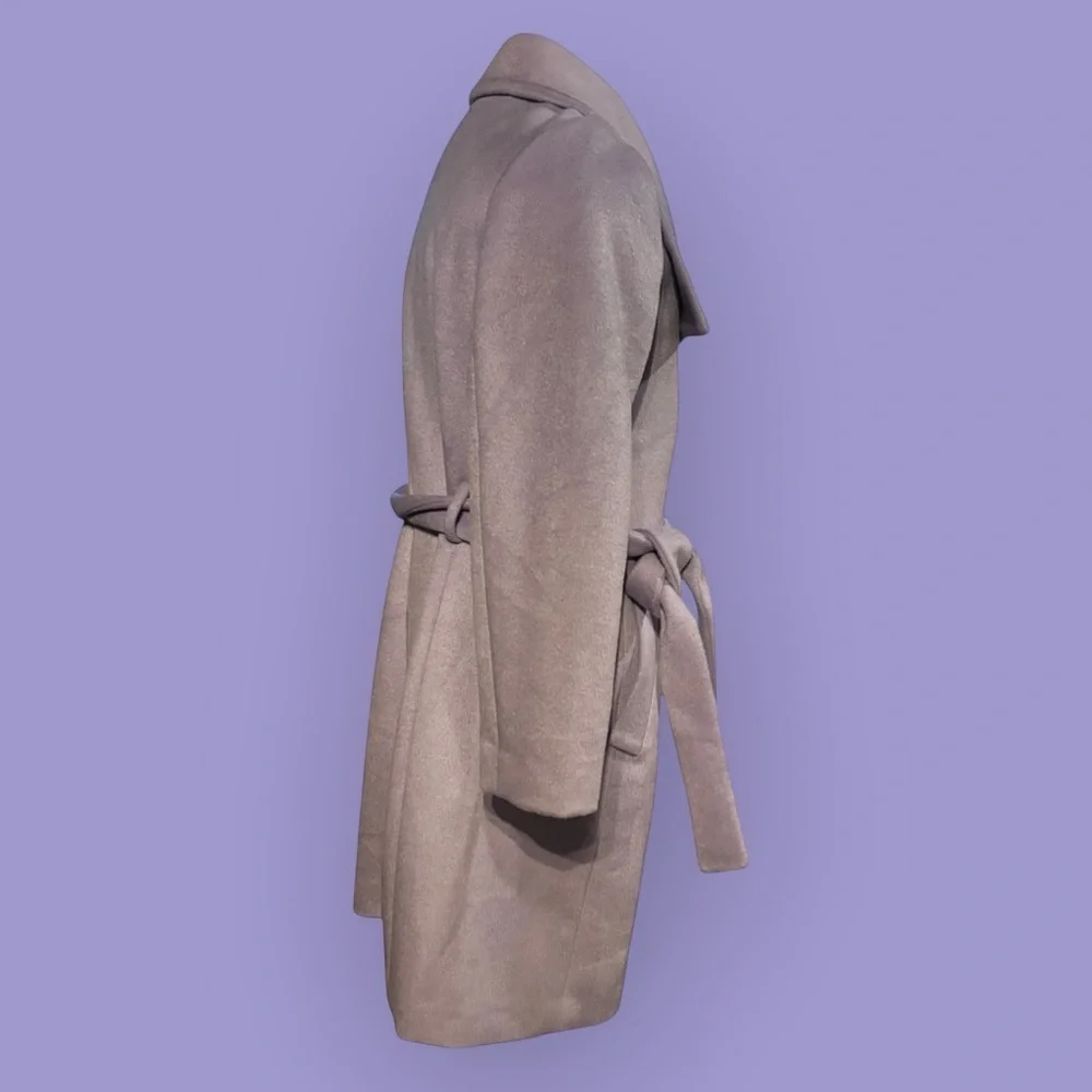 Ann Taylor 🛍️ Belted Funnel Neck Coat Trench Coat